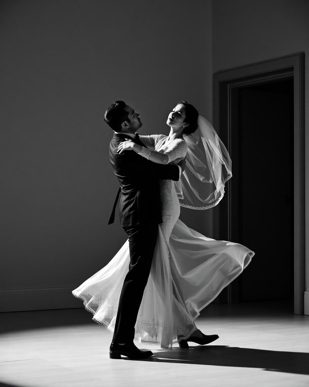 Pareja en coreografía nupcial