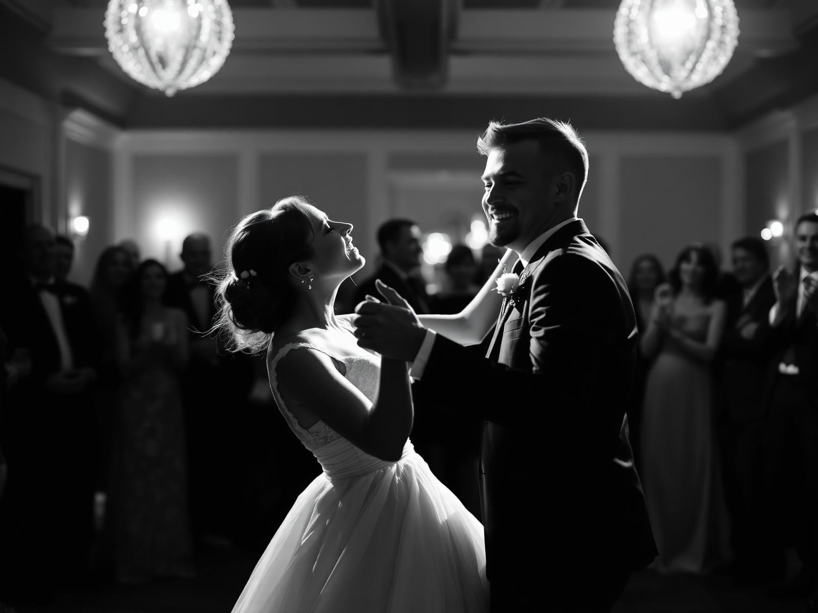 Pareja bailando en su boda